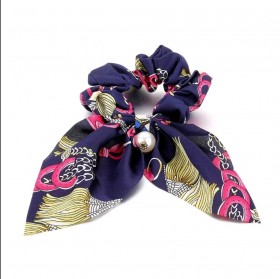 Dark Blue & Pink Scrunchies